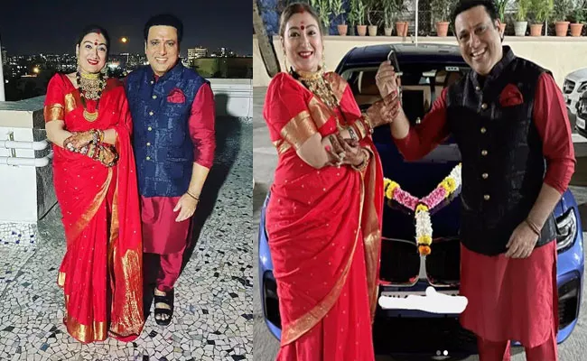 Actor Govinda Gifts Wife Sunita Ahuja A BMW Car On Karwa Chauth - Sakshi