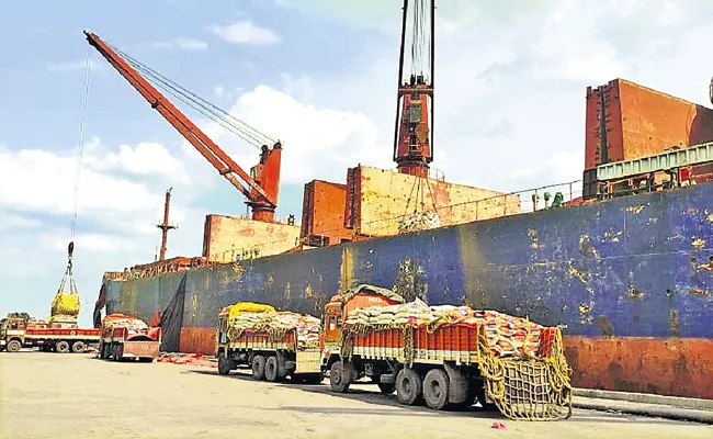 Export of rice from Krishnapatnam port - Sakshi