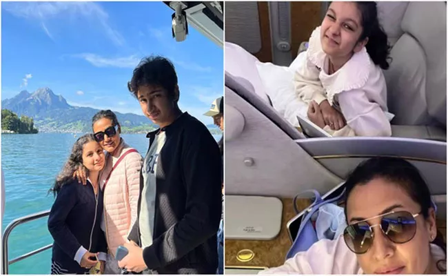 Namrata Shirodkar In Switzerland With Sitara And Gautam Photos Goes Viral - Sakshi