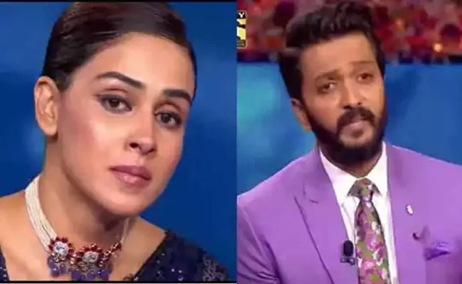 Genelia DSouza and Riteish Deshmukh got emotional on Amitabh Show KBC 13 - Sakshi