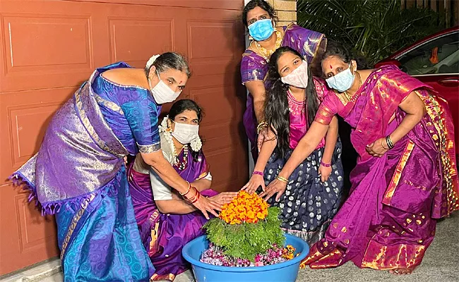 bathukamma festival celebrated in new zealand acland - Sakshi