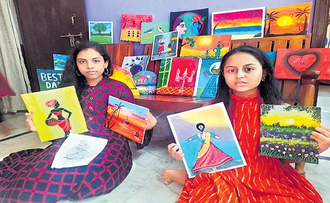 Two Children Have Amazing Painting Skills ECIL Hyderabad - Sakshi