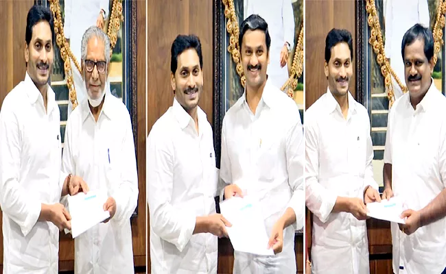 CM Jagan handover B Form to Local body Quota MLC candidates - Sakshi