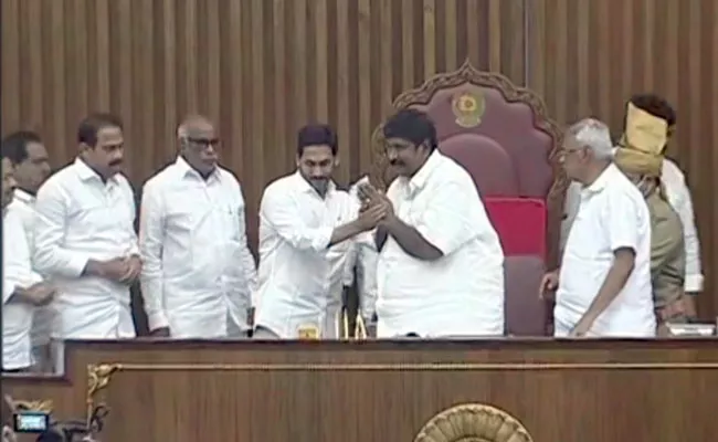 Koyye Moshen Raju Takes Charge As Chairman Of AP Legislative Council - Sakshi