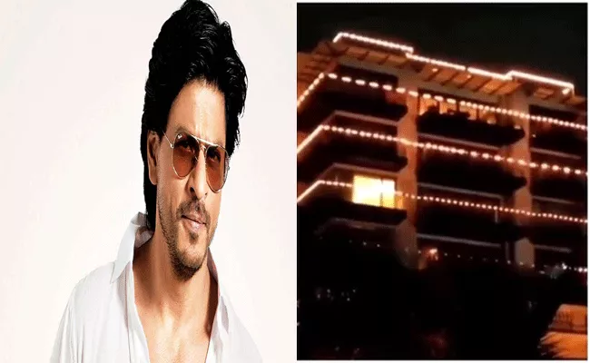 Ahed Of Shah Rukh Khan Birthday Mannat Decorated With Lights - Sakshi