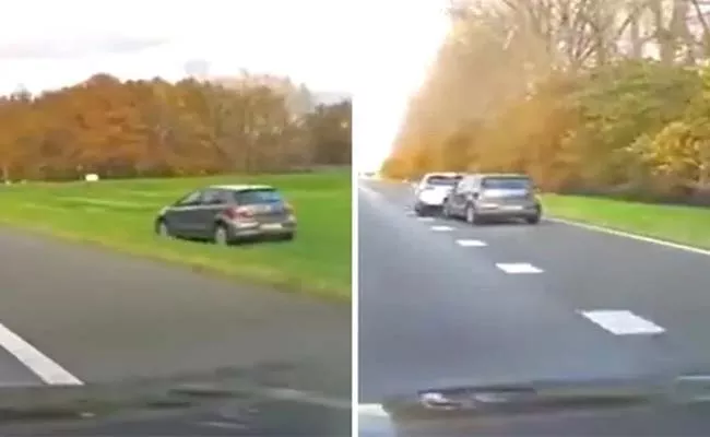 Netherland Man Sacrifices His Car To Save Unconscious Driver Video Goes Viral - Sakshi