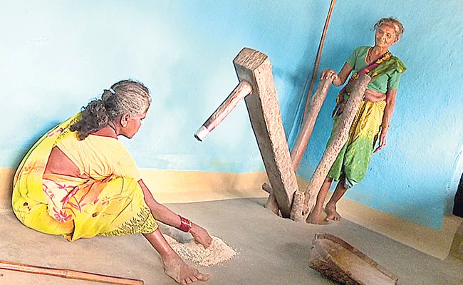 Song By Village Woman While Making Of Mudi Biyyam, And Benefits - Sakshi