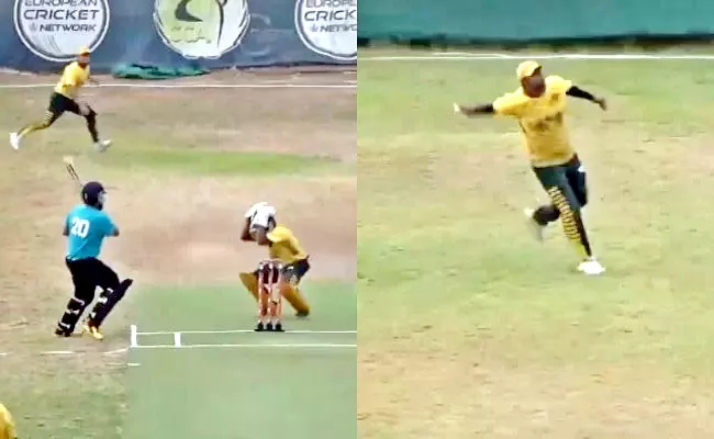 Batsman Bizzare Dismissal Ball Hits Keeper Helmet Then Fielders Hand - Sakshi