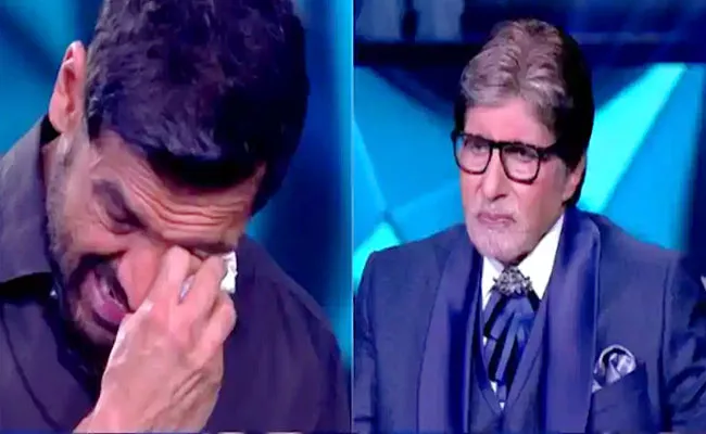 KBC 13: John Abraham Breaks Down in Front of Amitabh Bachchan - Sakshi