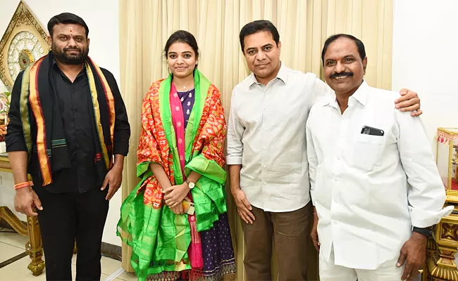 KTR Congratulations To Civils Ranker Meghna - Sakshi