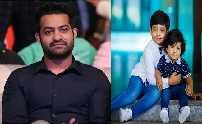 Jr NTR With His Son Abhay Ram And Bharath Ram Photo Goes Viral - Sakshi