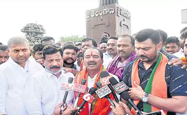 BJP MLA Etela Rajender Fires On Minister Harish Rao Siddipet - Sakshi