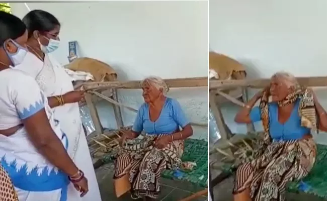 Old Woman Refusing Coronavirus Vaccine Like Child - Sakshi