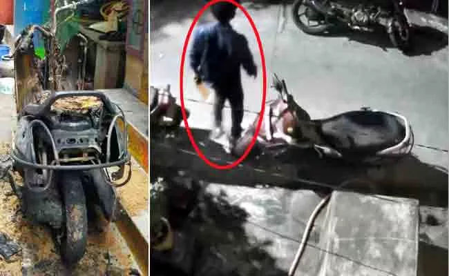 Brats Stealing Bike And Bike Petrol In Visakhapatnam - Sakshi