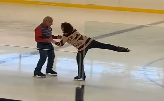 77 year Old  Astrophysicist Battling Stage 4 Prostate Nails Ice Skating Goes Viral - Sakshi