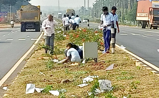 Question Pappers Appearing On The Road At Bhimadol - Sakshi