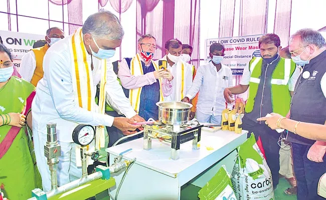 Telangana: Harish Rao Launched Bio CNG Gas Plant In Siddipet - Sakshi