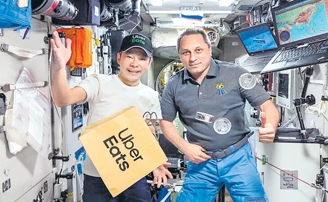 Uber Eats Makes Its First Food Delivery To Space - Sakshi