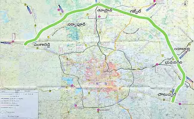 NHAI Approved Alignment North Of Hyderabad Regional Ring Road In Telangana - Sakshi