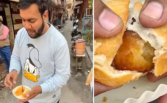 Want to try Samosa with Gulab Jamun food blogger reaction viral video - Sakshi