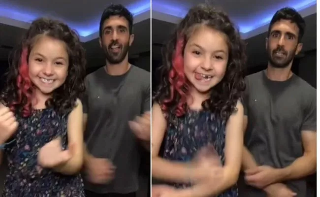 Little Girl Dances To Moves Like Jagger With Her Dad: Viral Video - Sakshi