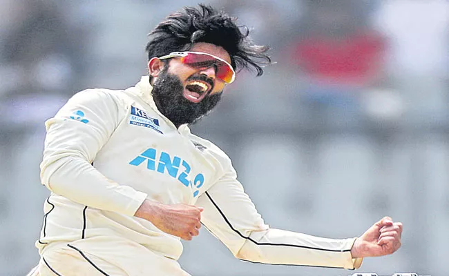 New Zealand spinner Ajaz Patel takes all 10 wickets in Test against India - Sakshi