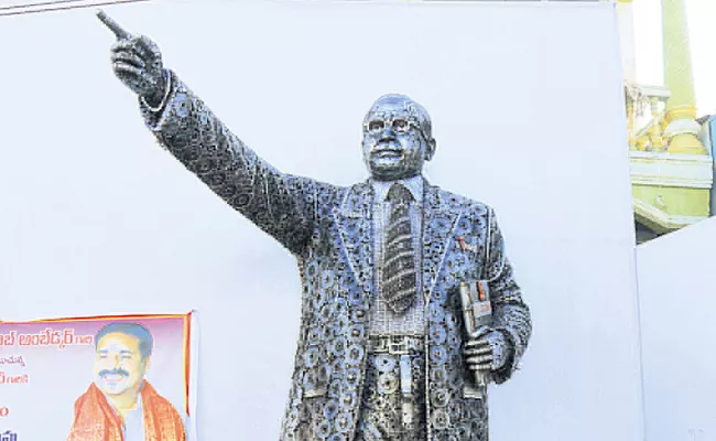 A 14-feet statue of Ambedkar with 3 tons of iron - Sakshi