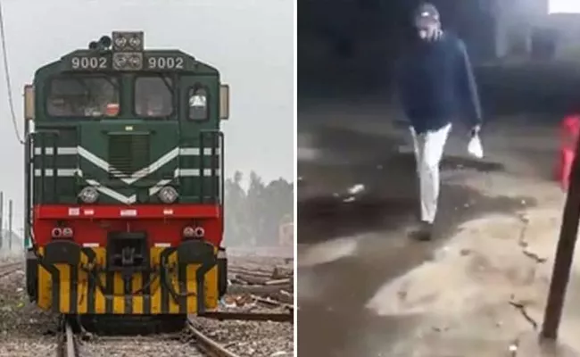 Viral Video Of Pakistan Train Driver Stopping Vehicle To Buy Dahi, Suspended - Sakshi