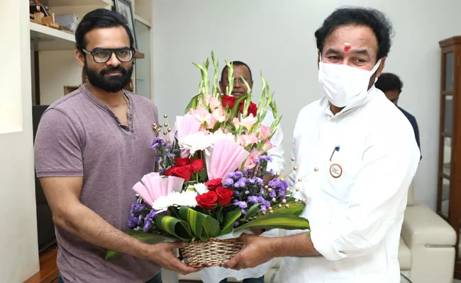 Union Minister Kishan Reddy Met Sai Dharam Tej - Sakshi