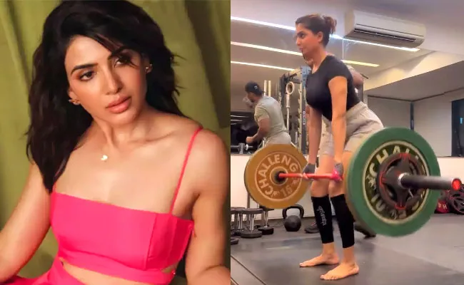 Samantha Deadlifts 75 to 80 Kg At Gym In New Workout Video - Sakshi