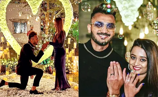 Axar Patel gets engaged to girlfriend on birthday - Sakshi