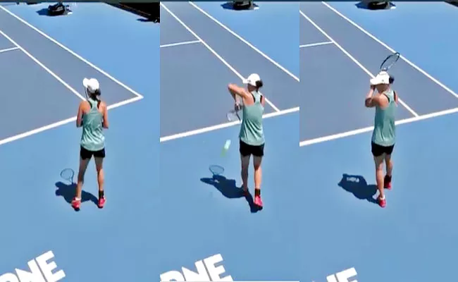 Ashleigh Barty Plays Perfect Leg Glance Tennis Racquet Australian Open - Sakshi