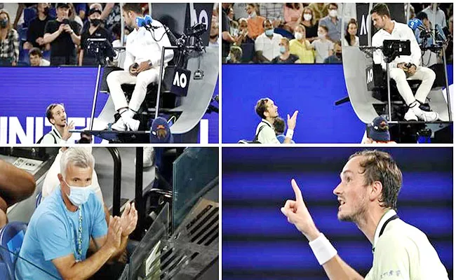 Are-You Stupid Medvedev Burst-Out Chair Umpire At Australian Open 2022 - Sakshi