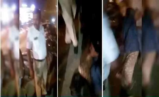 Traffic ASI Brutally Attacks On Differently Abled Woman In Karnataka - Sakshi