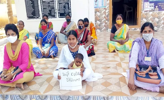 Young Woman Deployed With Toddler at Gollapalli Secretariat Krishna District - Sakshi