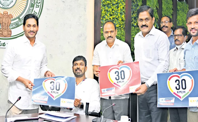 CM YS Jagan Released Road Safety Posters - Sakshi