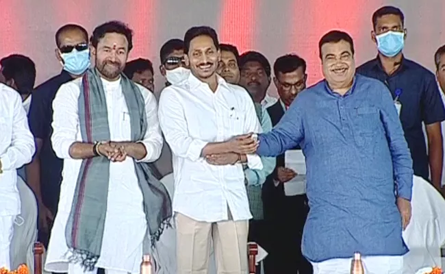 Vijayawada Benz Circle Flyover 2 Inauguration By Nitin Gadkari And CM Jagan - Sakshi