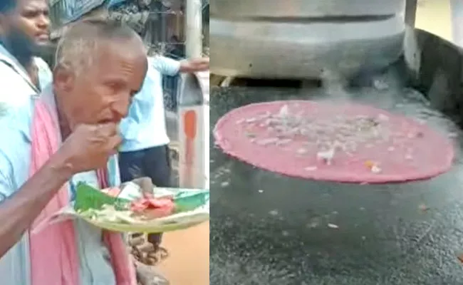 One Rupee Gulabi Dosa At Aswarao Pet On the Eve Of CM KCR Birthday - Sakshi