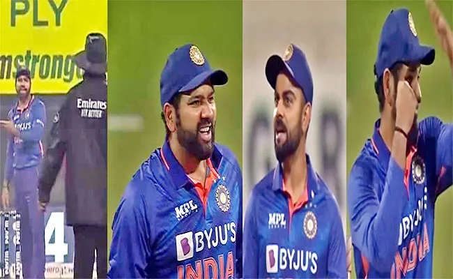 Rohit Sharma Again Ask Virat Kohli Advice DRS Call Umpire Given Wide - Sakshi