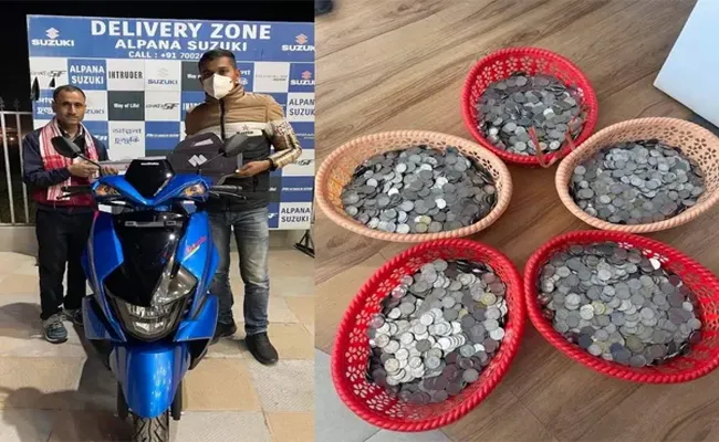 Assam Man Bought A New Scooter With A Sack Full Of Coins - Sakshi