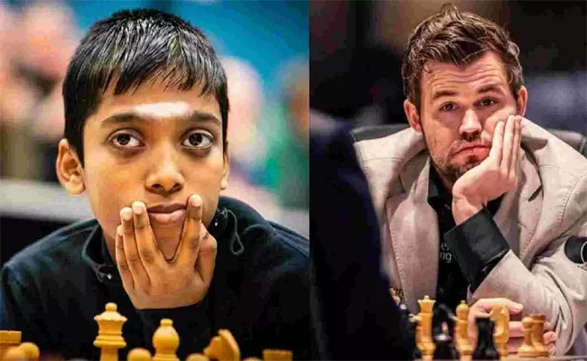 16 Year Old Praggnanandhaa Stuns World Champion Carlsen In Airthings Masters Chess Tourney - Sakshi