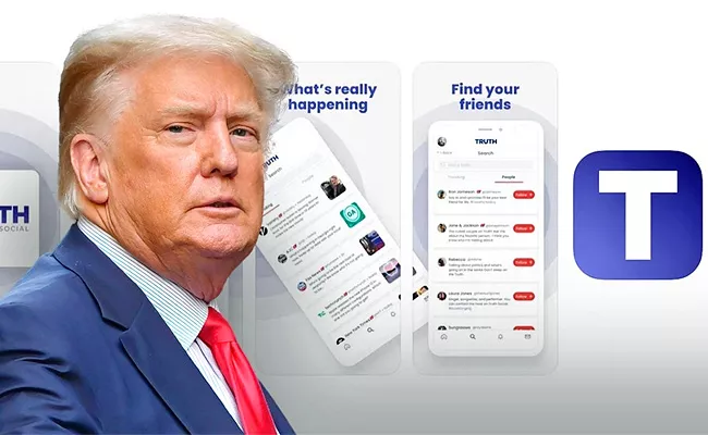 US former President Donald Trump Launched Truth Social App - Sakshi