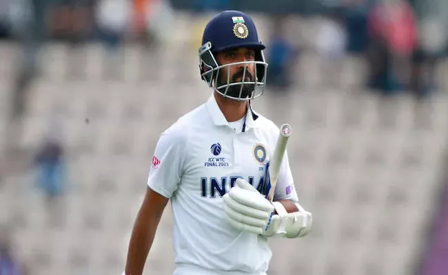 Ajinkya Rahane out for a 3 ball duck in Ranji Trophy - Sakshi