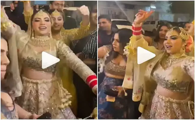 Viral Video: Rockstar Bride Breaks Into Bhangra on Dhol Beats - Sakshi