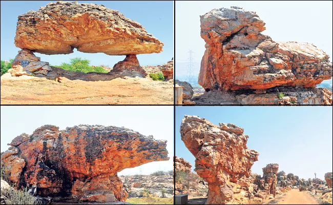 Nature Carved Sculptures in Kurnool Rock Garden - Sakshi