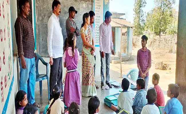 Another Person Teaching In Place Of Government Teacher In East Godavari - Sakshi