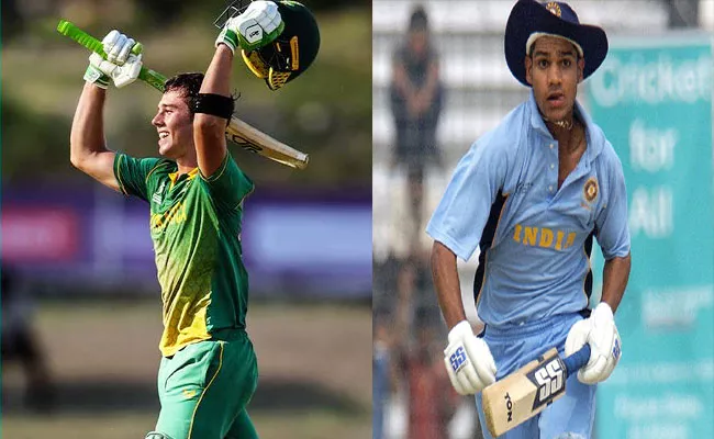 U19 WC: Baby AB Dewald Brevis Breaks Shikhar Dhawan Record 1 Run difference - Sakshi