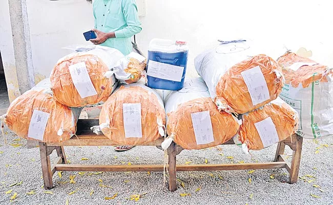 Choutuppal Police Arrests Two People Seize 100 Kg Marijuana 10kg Hashish Oil - Sakshi