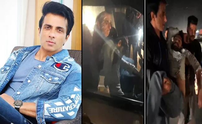 Sonu Sood himself picked up and tookt he victim to hospital video viral - Sakshi