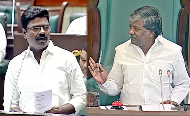 Conflict Between Rasamai Balakishan And Padmarao Goud In Assembly - Sakshi